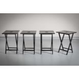 A SET OF FOUR FOLDING TABLES, BY DESIGN by ANDREE PUTMAN FOR ECART (4)