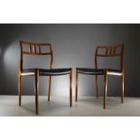 A SET OF SIX "MODEL 79" DINING CHAIRS IN TEAK by Niels Otto Moller, Danish, 1960's on tapering