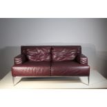 AN ITALIAN LEATHER TWO-SEATER SOFA, BY ANTONIO CITTERIO
