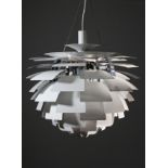 A "PH-ARTICHOKE" CEILING LIGHT, by POUL HENNINGSEN, FOR LOUIS POULSEN, Danish, white lacquered