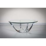 A CIRCULAR COFFEE TABLE BY ROGER SPRUNGER, FOR DUNBAR, 1960s, 109.6cm diam x 42cm (h)