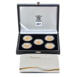 A 2006 BRITANNIA GOLDEN SILHOUETTE 5 COIN PROOF SILVER COIN SET, limited edition, No 1340/3000,