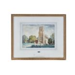 LEONARD RUSSELL SQUIRRELL, IPSWICH SCHOOL, 1893-1979, WATERCOLOUR entitled "Westerfield Church,