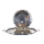 A GOOD QUALITY "BIRKS" REGENCY PLATE CIRCULAR SHAPED EDGE SALVER with foliate scroll engraving,