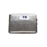 AN EDWARD VIII SILVER ENGINE TURNED CIGARETTE CASE, engraved initials, Birmingham 1936,