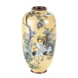 A FINE QUALITY MEIJI PERIOD JAPANESE CLOISONNE ENAMEL VASE,