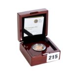 A 2016 GOLD PROOF SOVEREIGN, approximately 8 grams, boxed.