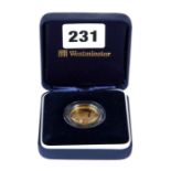 A 1997 GUERNSEY GOLD £25 COIN, limited edition 2205/5000, approximately 7.8 grams, boxed.