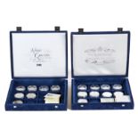 SIXTEEN PROOF SILVER COMMEMORATIVE ROYAL FAMILY/KINGS AND QUEENS COIN COLLECTION,