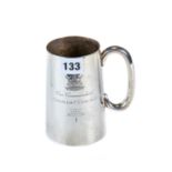 A GEORGE VI SILVER TANKARD inscribed "Our Commandant, C.