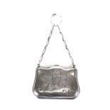 A LADY'S GEORGE V SILVER EVENING PURSE,