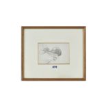 ENAID ETHEL JONES, 1888-1978, PENCIL DRAWING, a baby being bottle fed, unsigned, label verso,