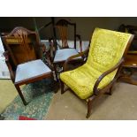 Three assorted chairs to include 2 carvers and an armchair CONDITION: Please Note -