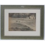 Joseph Bonello (1878-?), Maltese, Pencil on paper, Bedouin with camel near Cairo, Signed lower left.