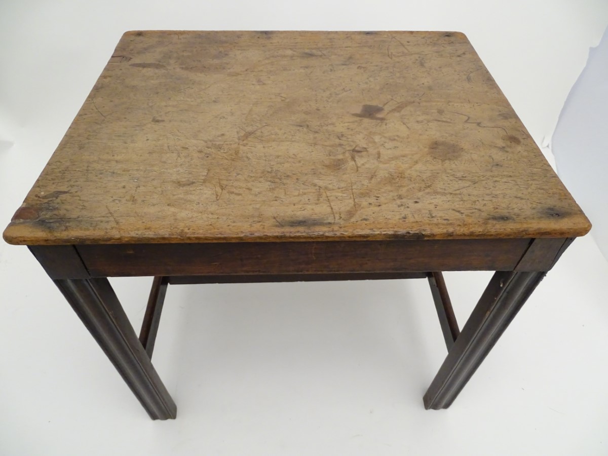 A late 18thC mahogany low table / stool with moulded legs and a chamfered frame, - Image 2 of 7