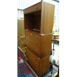 Four items of vintage retro furniture, comprising two chest of drawers,