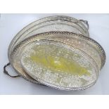 Three galleried silver plated trays CONDITION: Please Note - we do not make