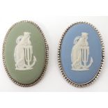 2 Wedgwood jasperware brooches CONDITION: Please Note - we do not make reference to