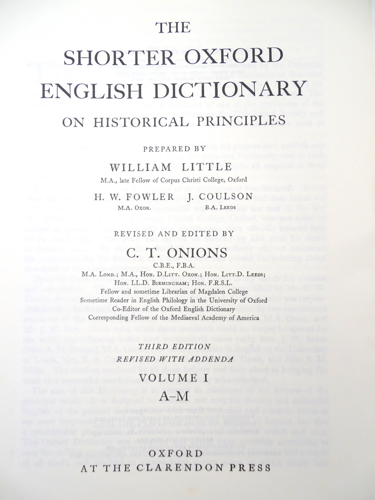 Books: 'The Shorter Oxford English Dictionary on Historical Principles' volumes 1 (A-M) & 2 (N-Z), - Image 3 of 5