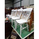 Four white painted farmhouse chairs (2+2) CONDITION: Please Note - we do not make