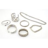 Mens silver jewellery: a chain necklace and bracelet (2) CONDITION: Please Note -