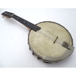 Musical Instruments: a c1940 cased 8 string 'Banjolin' (Banjo Mandolin hybrid),