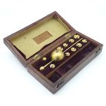 A late 19thC Sikes' Hydrometer by Farrow & Jackson Ld., London. Box approx. 8" wide.