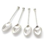 4 silver teaspoons, 3 x hallmarked Sheffield 1891 maker C W Fletcher & Son Ltd.