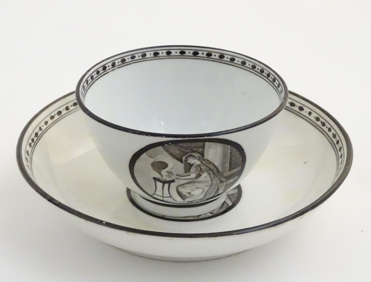 A 19thC tea bowl and saucer, - Image 3 of 8