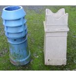 Garden & Architectural: two Victorian terracotta chimney pots,