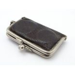 A late 19thC / early 20thC full and half sovereign case formed as a small leather purse with a