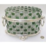 A 21stC glass table casket, of oval form,