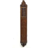 A late 19thC / early 20thC barometer / thermometer case,