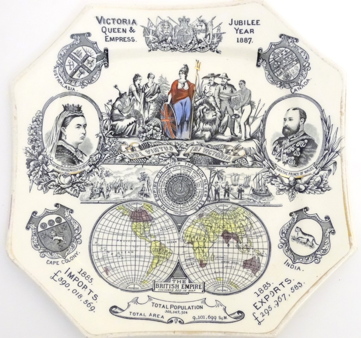 A commemorative octagonal plate celebrating Victoria, Queen & Empress, - Image 5 of 5