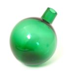 A Victorian green / turquoise glass flask of spherical form, 3" diameter.