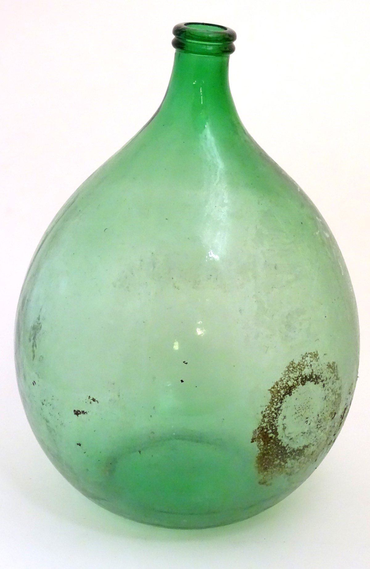 Large Italian Demi-John Bottle: a large Carboy / Demi-John green glass wine bottle, 24 1/2” high. - Image 5 of 6