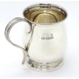 A silver Christening cup hallmarked Sheffield 1934 maker Atkin Brothers with Silver Jubilee mark.