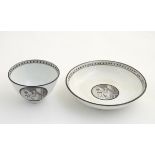 A 19thC tea bowl and saucer,