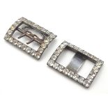 Two 19thC buckles set with paste stones 1" x 1 1/2" CONDITION: Please Note - we do