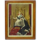 Victorian chromolithograph in a maple frame, 'Her Majesty Queen Victoria, Empress of India',