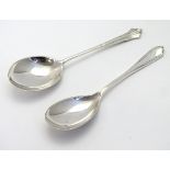 An Art Deco silver jam / preserve spoon, hallmarked Sheffield maker Josiah Williams & Co.