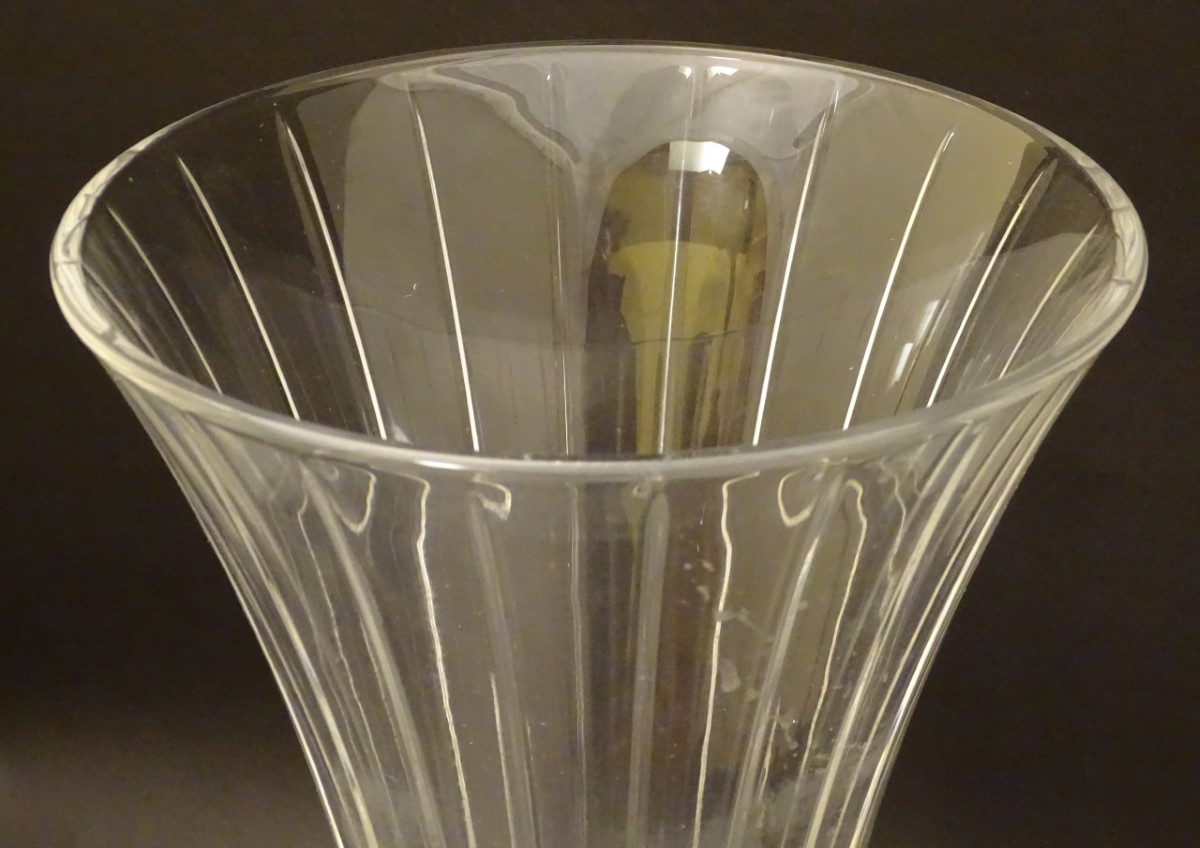 A 20thC lead crystal vase, of trumpet form with tapering inlets. - Image 5 of 6