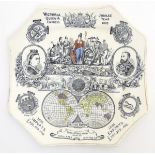 A commemorative octagonal plate celebrating Victoria, Queen & Empress,