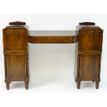 A William IV mahogany double pedestal serving sideboard,