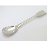 A Victorian silver fiddle pattern mustard spoon hallmarked London 1874 maker Chawner & Co.