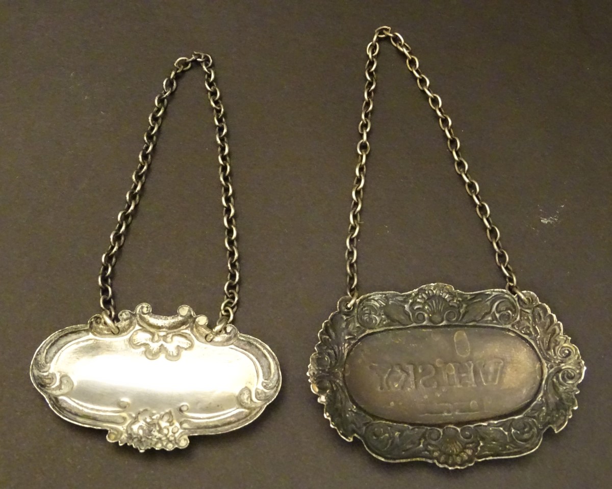 A pair of lead crystal decanters of squared form with mounted with silver collars, - Image 14 of 15