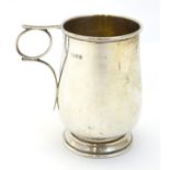 An Art Deco silver Christening mug hallmarked London 1921 maker Charles Boyton & Son Ltd.