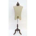An adjustable height dressmakers dummy / mannequin on three footed stand, approx.