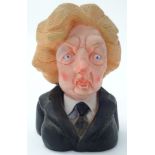 Political Memorabilia: A 20thC head of Margaret Thatcher squeaking dog toy by Spitting Image