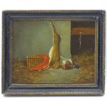 Robert Blackman, XX, Oil on panel, A still life with dead game, a hare and a duck,